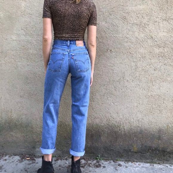Levi's Denim - VERY RARE Levi's Vintage 550 Student Mid-Blue Jeans 1980s 26W x 28.5L!
